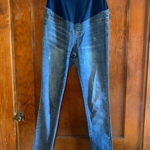 Women's Blue Maternity Jeggings